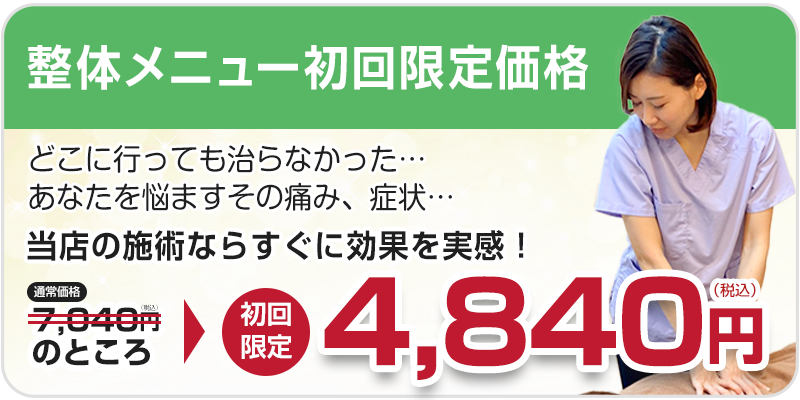 整体メニュー初回料金